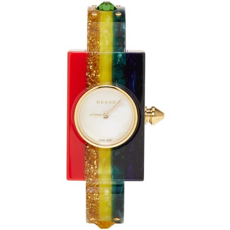 gucci rainbow plexiglass watch|luxury gucci watches.